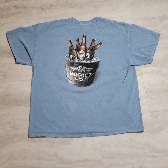 White MTNS Bucket List NH Front and Back Graphic Blue Gildan T-Shirt 2XL - Picture 5 of 5